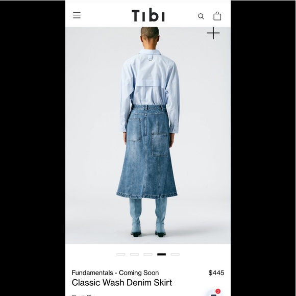2022 Tibi Classic Wash Denim Skirt - Picture 2 of 5